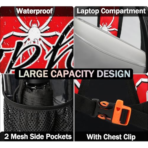 Red Spider Custom Clear Backpack Personalized See Through Transparent Backpacks Large Heavy Duty PVC Bag for Women Men3