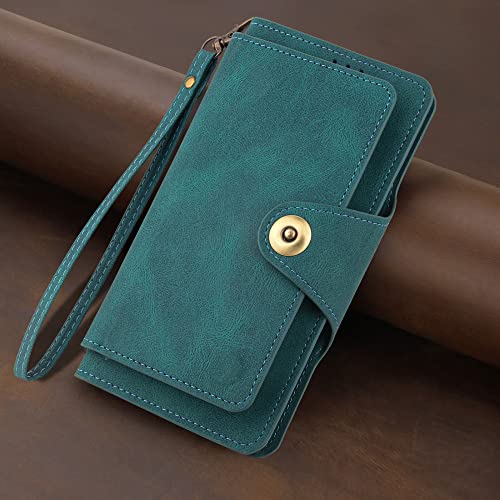 Funda de cuero tipo billetera para Samsung Galaxy A72 azul con tapa para tarjetas