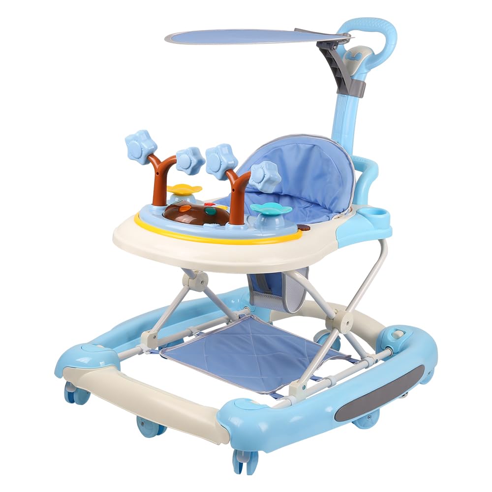 Belfoyer Lauflernhilfe Baby 3in1, Faltbarer Lauflernwagen ab 6 Monate mit höhenverstellbarem Sitz, Musik- & Licht-Aktivitätscenter, Gehfrei Baby mit Rollen & Bremsfunktion-WX53902