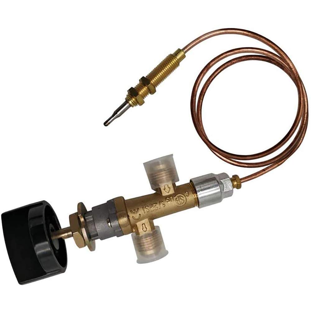 Low Pressure LPG Propane Gas Fireplace Fire Pit Flame Failure Safety Control Valve Kit （Low Pressure Propane Valve with 3/8" Flare Inlet & Outlet）, Suitable for Gas Grill, Heater, Fire Pit
