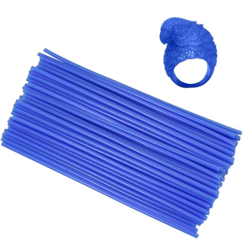 MEETOOT 30PCS 14.5x0.25CM Polishing and Engraving Tool Light Jewellery Design Wax Jewellery Pattern Making Wax Blue Round Sprue Wax Suitable for Dental and Jewellery Mould Wax Casting