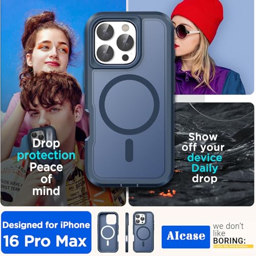 AICase iPhone 16 Pro Max Case[Compatible with Magsafe],Magnetic Heavy Duty Drop Protection Full Body Rugged Shockproof/Dust Proof Military Protective Tough Durable for iPhone 16 Pro Max 6.9"_3 - image 6