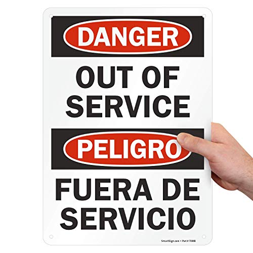 Panneau danger Out of Service en aluminium rigide haute finition