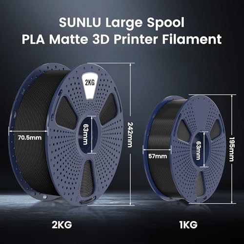 Image of SUNLU 2KG Large Spool PLA Filament, PLA 3D Printer Filament 1.75mm, Big Roll PLA Filament, 2KG Spool (4.4lbs), PLA White
