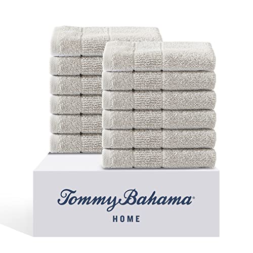 Tommy Bahama - Juego de toallas de algodón, absorbentes y resistentes a la decoloración, decoración de baño de moda (Island Retreat Beige, 12 piezas) Cover