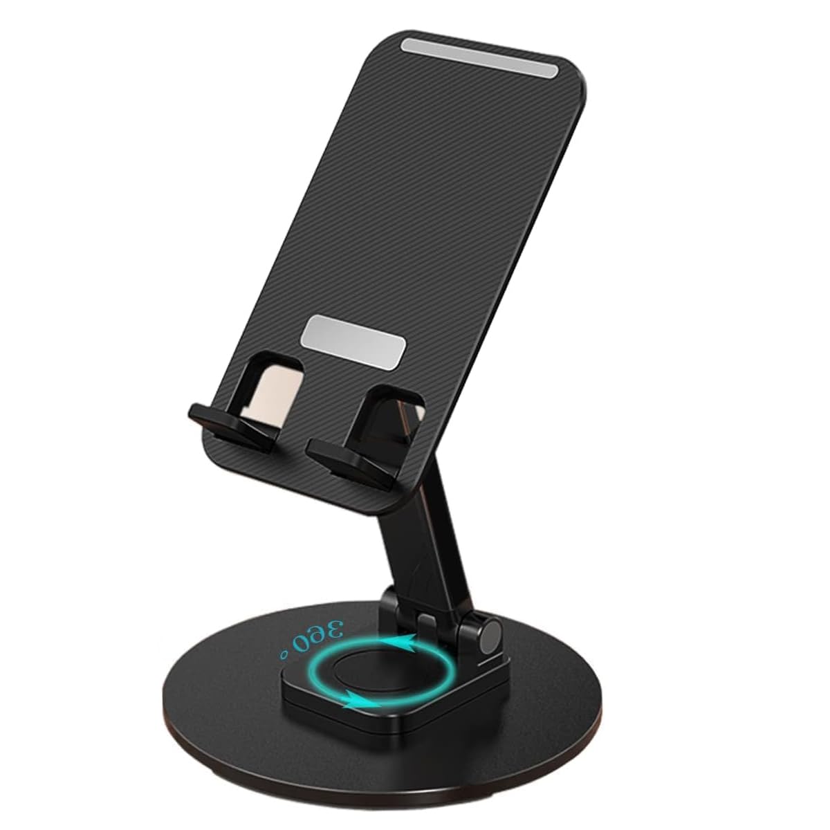 EYNK 360° Rotatable & Foldable Tabletop Mobile Stand with Stable Metalic Round Base,Multiple adjustments of Height and Angle Phone Stand,Mobile Holder for Tablets,Smartphones,Kindles and for iPad-image-43