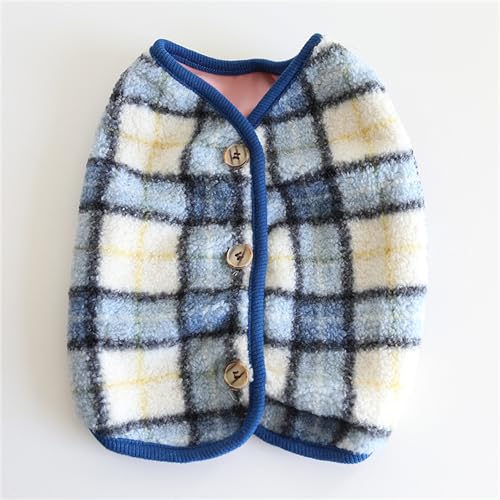 BT Bear Fat Dog Clothes,Dog Big Chest Polar Fleece Pet Winter Warm Coat Jacket for Cats Small Dogs Medium Dogs Pug French Bulldog (M,Blue) - Image 2