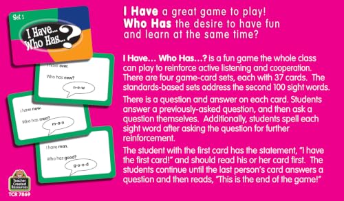Juego de Cartas I Have, Who Has Sight Words Grade 1 miniatura 7
