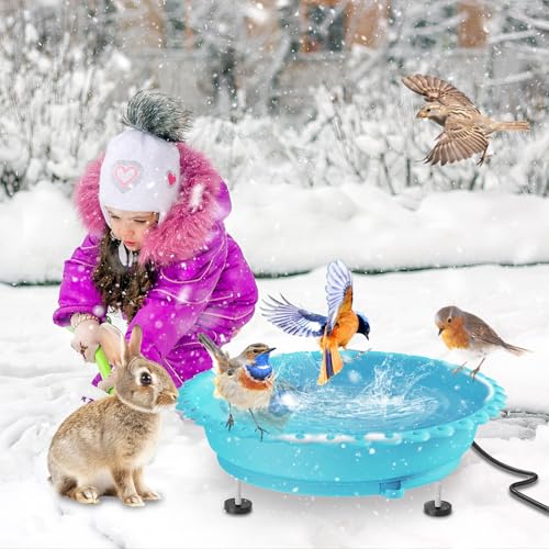 Baño de pájaros calentado por agua para evitar la congelación en jardines exteriores 8