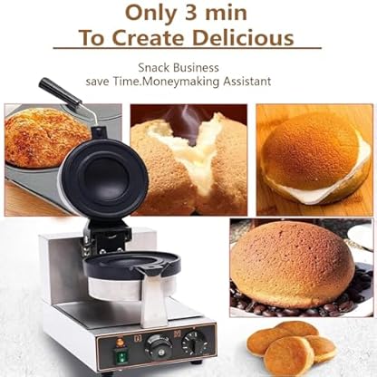 Eiscreme-Burger-Maker, elektrischer Burger-Hamburger-Maker, 180 ° drehbar, antihaftbeschichtete Materialplatte, Waffelbackmaschine, Panini-Presse, Single – Bild 5