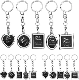 MengH-SHOP Photo Frame Keychain Blank Picture Frame Key Rings DIY Photos Keyring Pack for Valentine's Day, Birthday, Father's Day, Mother Day, Graduate, Wedding Gifts 15 Pieces (5 Styles)