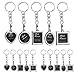 MengH-SHOP Porte-Clés Cadre Photo Mini Creative en Alliage Métallique DIY Photos Porte-clés Cadeau Personnalisé pour Saint-Valentin, Anniversaire, Fête des Pères, Fête des Mères 15 Pièces (5 Styles)