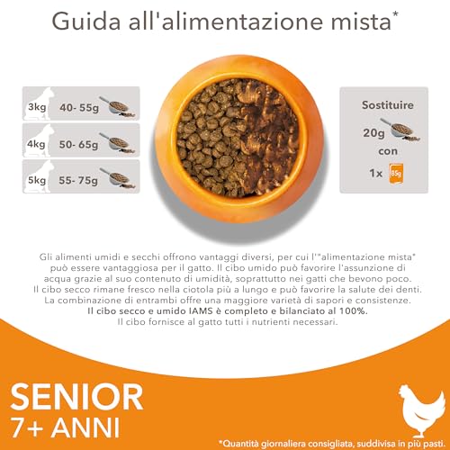 Iams Cibo Secco Per Gatti Senior - Cibo Secco Per Gatti Anziani Dai 7 Anni In Su Con Pollo Fresco, 3 Kg - 6