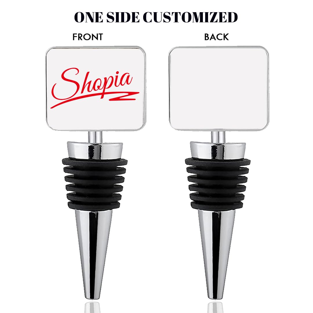 Custom Text Wine Bottle Stopper with Name Signature, Personalized Your Own Wine Drink Beverage Stopper Saver, Gifts for Mens Ladies Father Mother Families