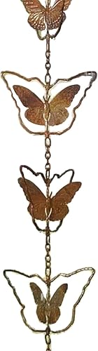 Miniatura 4 de Cadenas de lluvia colgantes, cadena creativa de eslabones estilo tetera creativa, corazón, mariposa, anillo, campana, cadena de lluvia con cadenas