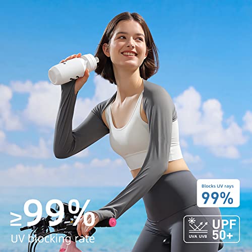 JEONEKID Cooling Shawl Arm Sleeves with Finger Holes for Women Anti-UV Protection, Sun Protection Cooler Shrug for Golf2