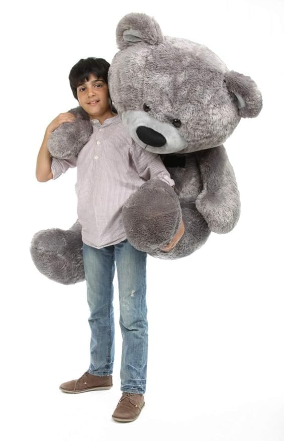 Image of JAI SHREE Soft Plush Teddy Bear for Kids & Girls | Cute Hugable Stuffed Toy with Bow for Birthday, Anniversary & Valentine's Dayt (Grey, 6 Feet)