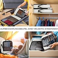 BAGLHER Packwürfel Kompression für die Reise - Extrem platzsparender Koffer-Organizer-Set, wasserdichte Packtaschen, Beige – Ansicht 7