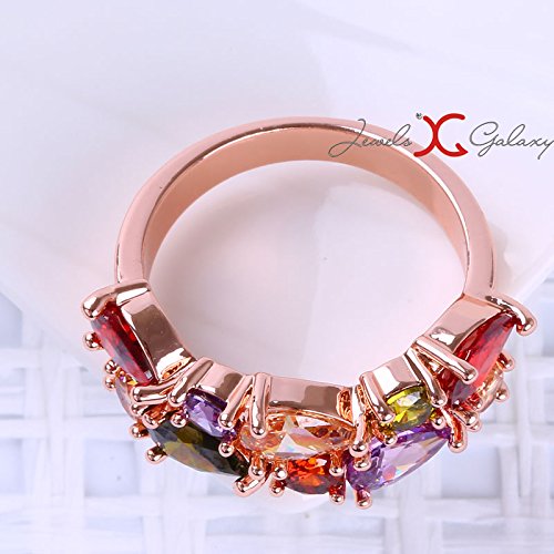 18K Rose Plated CZ Pendant & Ring Set For Women
