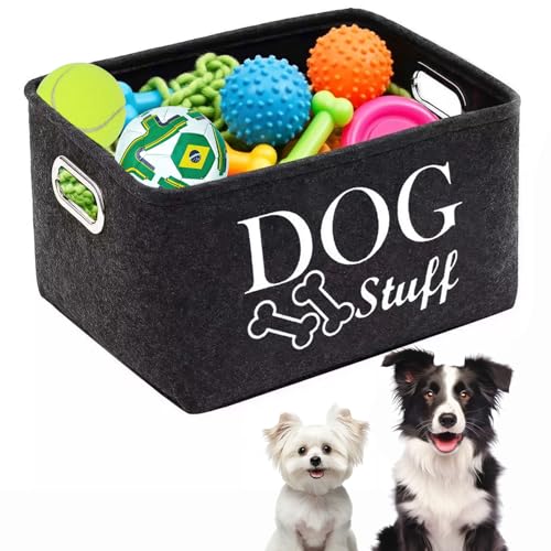 Dog Toy Basket - Dog Toy Box for Small Dogs - Pet Dog Toy Storage Box - Personalized Dog Toy Basket for Puppies and Pets - Living Room Dog Toy Storage Box
