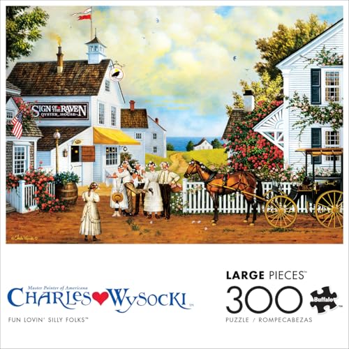 Buffalo Games Charles Wysocki - Fun Lovin' Silly Folks - 300 Piece Jigsaw Puzzle - 21.25 x 15 in, Ages 14+ - High-Resolution Artwork & Poster Included - Charles Wysocki Puzzles - Easy-To-Handle Pieces by Buffalo Games - Image 2