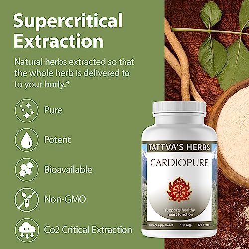 Tattva's Herbs Cardiopure With Rauwolfia Serpentina Extract, Arjuna & Ashwagandha, Ayurvedic Herbal Supplements For Natural & Calming Heart Health Support, 240 Vegetarian Capsules #TOP2