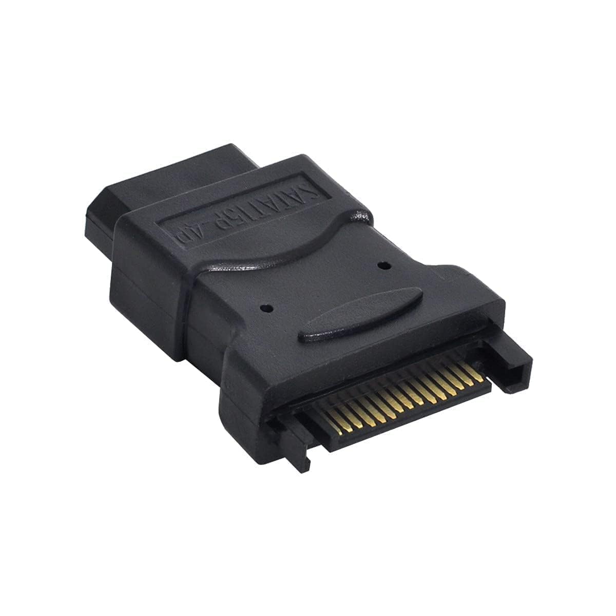 VOOCME 15 Pin SATA Male to 4 Pin Molex Female Power Adapter for IDE Hard Drive/CD/DVD USB Adapter - (Black)