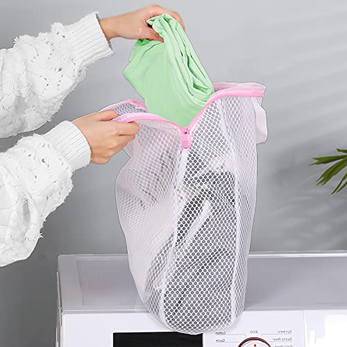Image of Mesh Laundry Bags with Handle 12 x 8 Inch Delicate Bag (4)