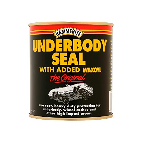 Hammerite Underbody Seal with Waxoyl. One Coat Rust Inhibitor Rust Converter and Chip Protection for Car Underbod. Metal Paint 500ml Tin