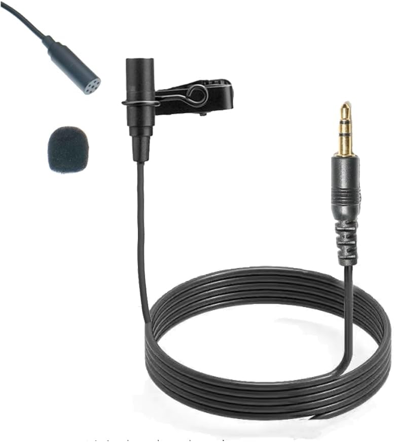 Instrument Clip Lapel Microphone 3.5mm TRS Jack Stereo for Computer PC Laotop Camera Wireless Pocket Transmitter