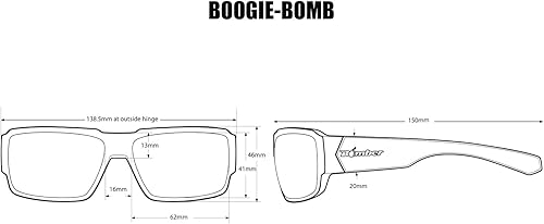 Miniatura 9 de BOMBER BG114ICE - Gafas de sol polarizadas para hombre, marco ahumado de cristal de 2 tonos con espejo azul hielo, lentes de seguridad polarizadas