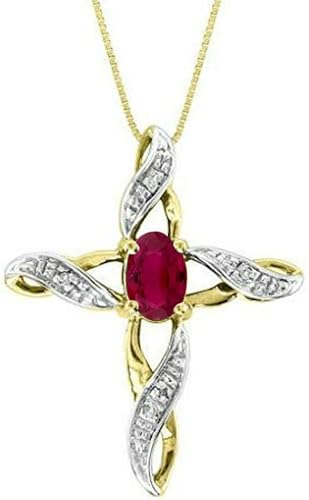 Miniatura 4 de Rylos Collar de plata 925 chapada en oro amarillo con colgante de piedras preciosas y diamantes con cadena de 18 pulgadas, piedra natal de 0.276 x