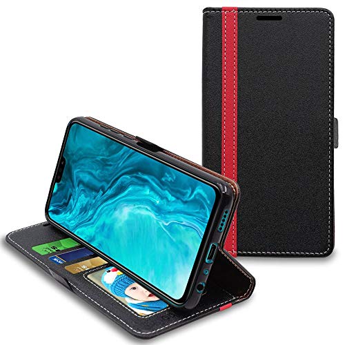 ebestStar - Cover per Xiaomi Mi 11 Lite, Mi 11 Lite 5G, NE, Custodia Libro Protezione Portafoglio, Pelle PU Porta Carte, Nero/Rosso