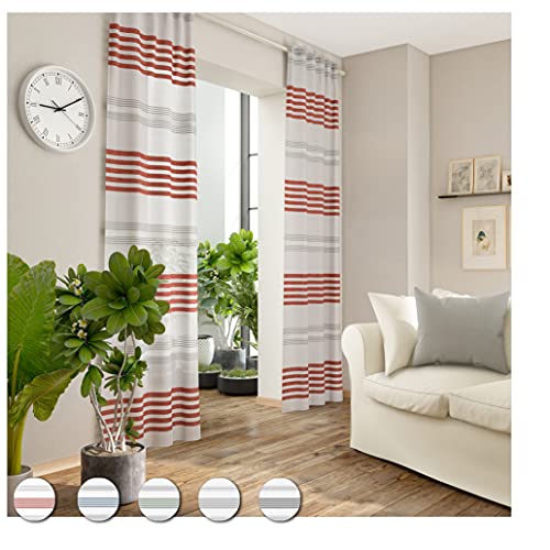 Neutex for you! Regina halbtransparenter Schal mit Multifunktionsband, Gardinenband, Vorhang, Gardine, 245 x 144 cm (H/B), 474170, Made in Germany, Oeko-Tex Standard 100, rot Cover