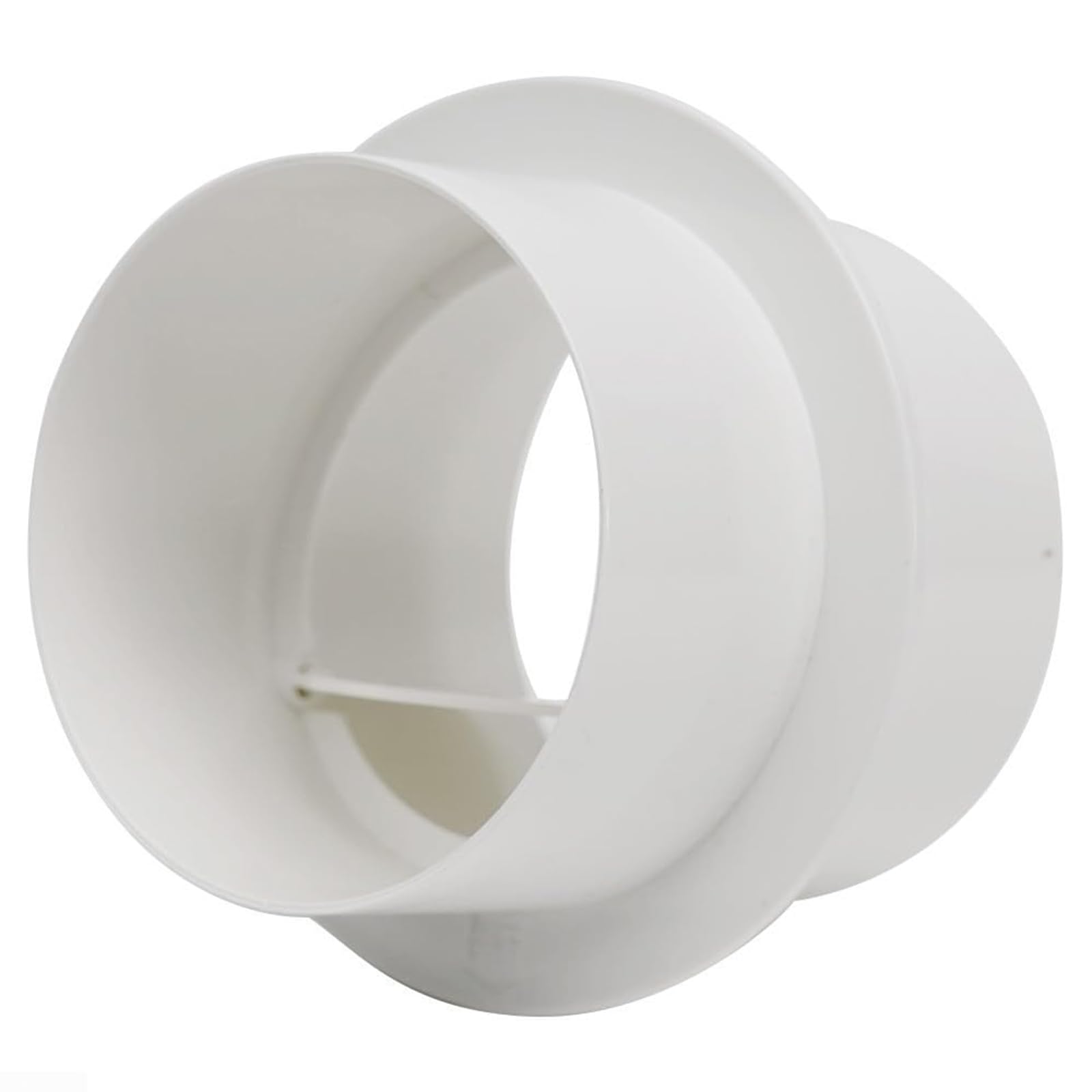 Ptrecniok White Valve For Cooker Hood Ductwork， Pvc Round Inline Non Return Vent Valve Airflow 80-200Mm For Kitchen Bathroom Fan(110Mm)