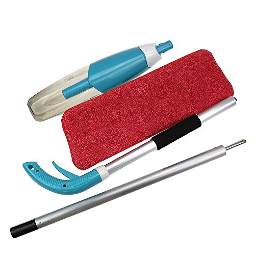 Autoreiniger mit Doppelfach-Eimer, schwenkbarer Kopfbesen und Mikrofasertüchern, multifunktionaler Wischeimer – Komplett-Set Mop 360 °, Reinigungstuch, blau – Bild 7