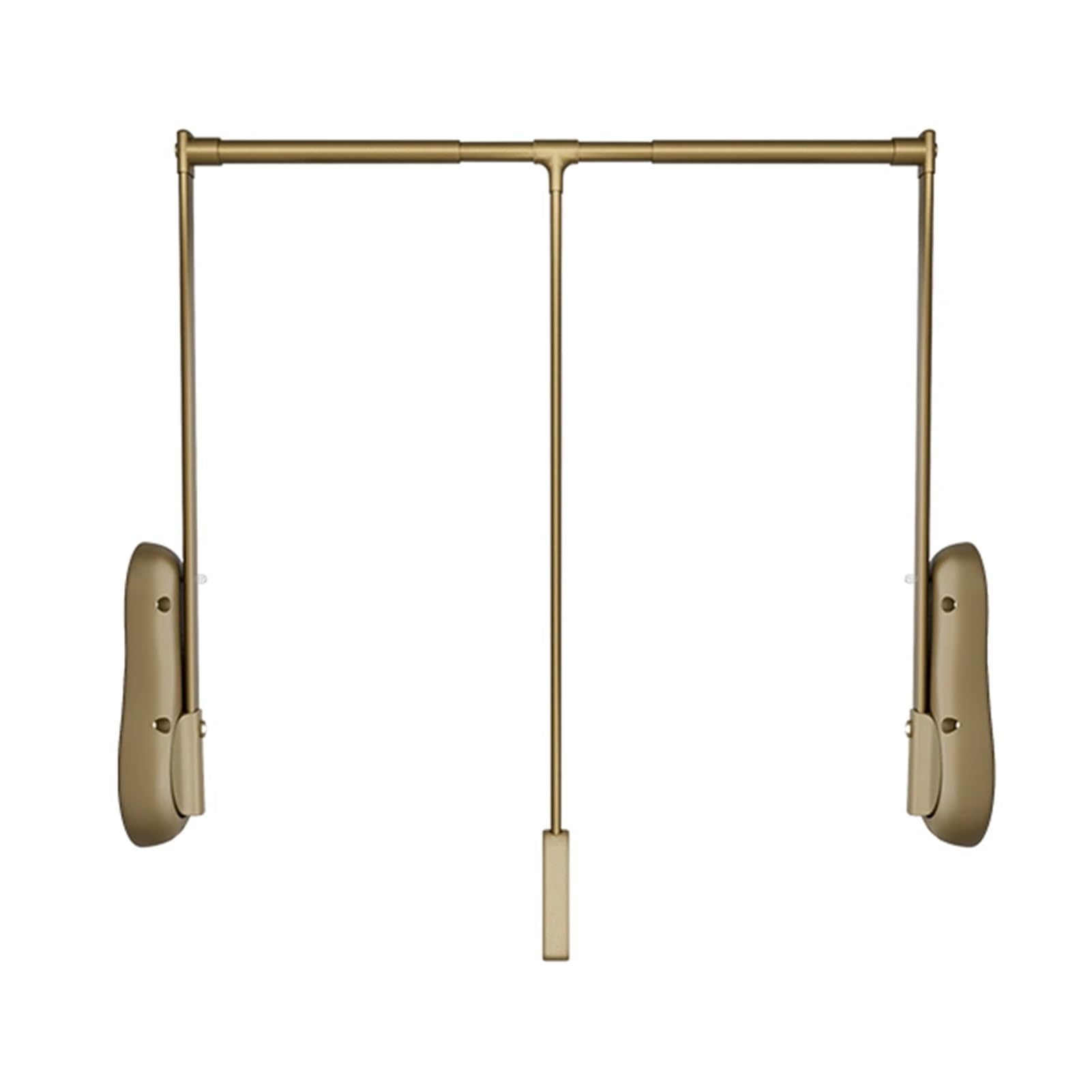 GTHTUHFD Adjustable Pull Down Closet Rod With Pneumatic Buffer, 510-1150Mm Wardrobe Rail Lift, 25Kg Load-Bearing For Easy Hanging Clothes Gold-650-850mm