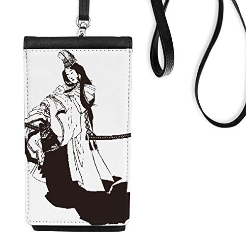 Sac à main suspendu téléphone en cuir PU avec protection intégrale et style japon