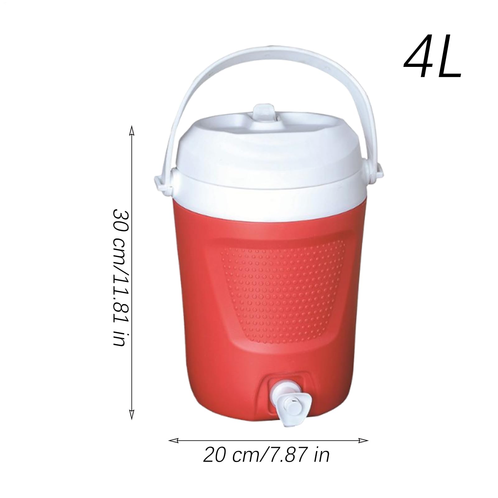Generico Izolowany dystrybutor - Premium pojemnik na kemping, 4 litry wody z dziobkiem, przenośna chłodnica do napojów do domu, na piesze wycieczki i przygody na świeżym powietrzu, 11