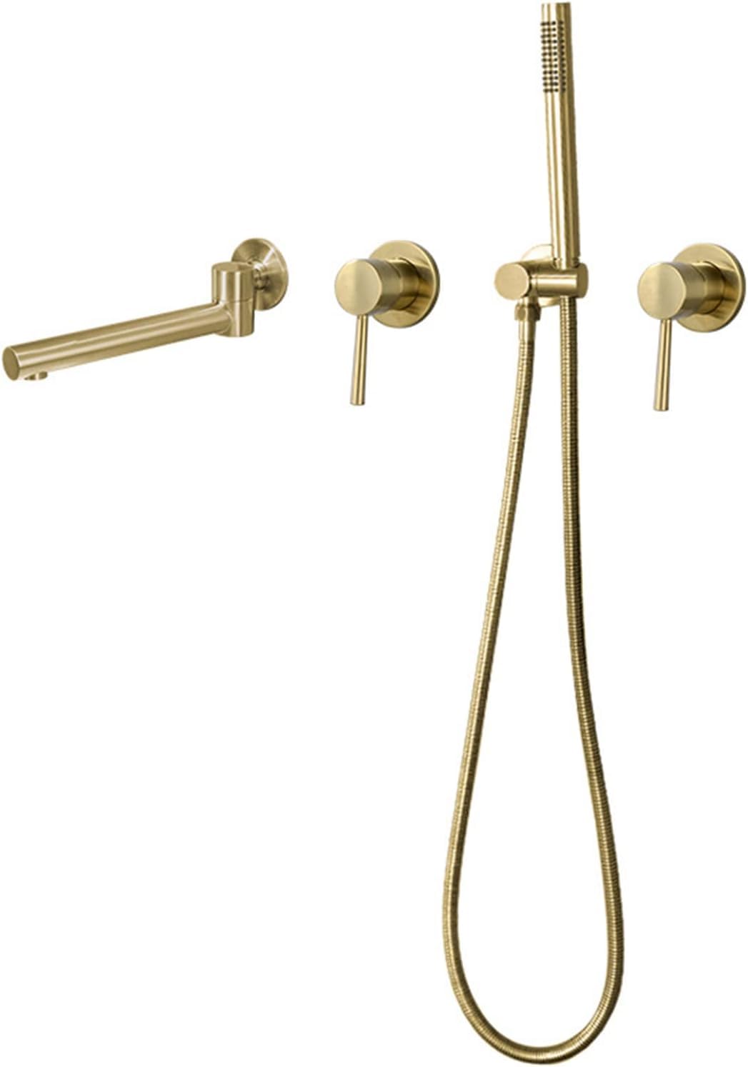Mitigeur bain-douche or brossé pour une salle de bain moderne et relaxante