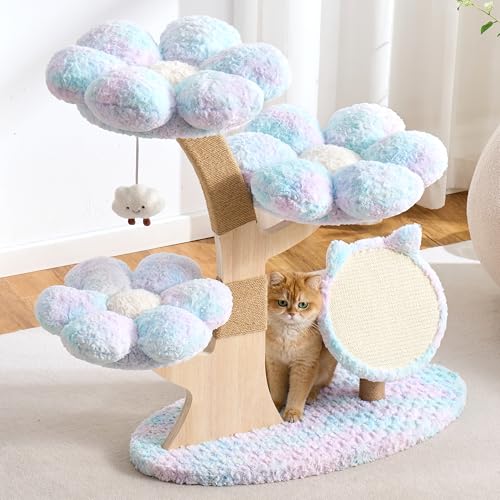 Árbol para Gatos Azul 37" con Rascador de Madera miniatura 1
