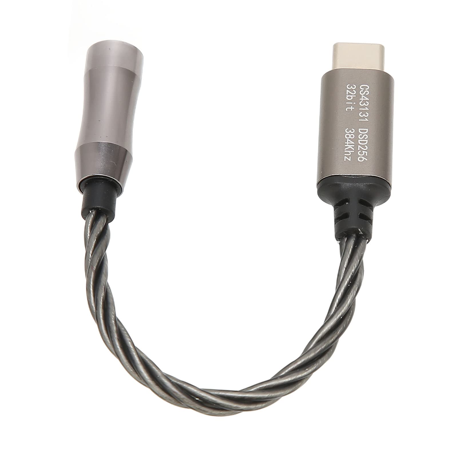 CS43131 Adattatore Amplificatore per Cuffie Chip da Tipo C a 3,5 Mm, velocità di Decodifica 32 Bit/384 KHz, per Appassionati di Musica (Grigio freddo)
