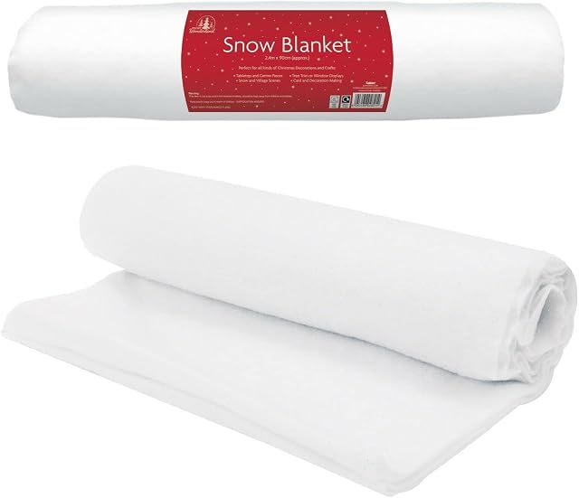 QDS Snow Blanket Roll Artificial Fake Snow Christmas Nativity Decoration Scene Setter 240cm x 90cm