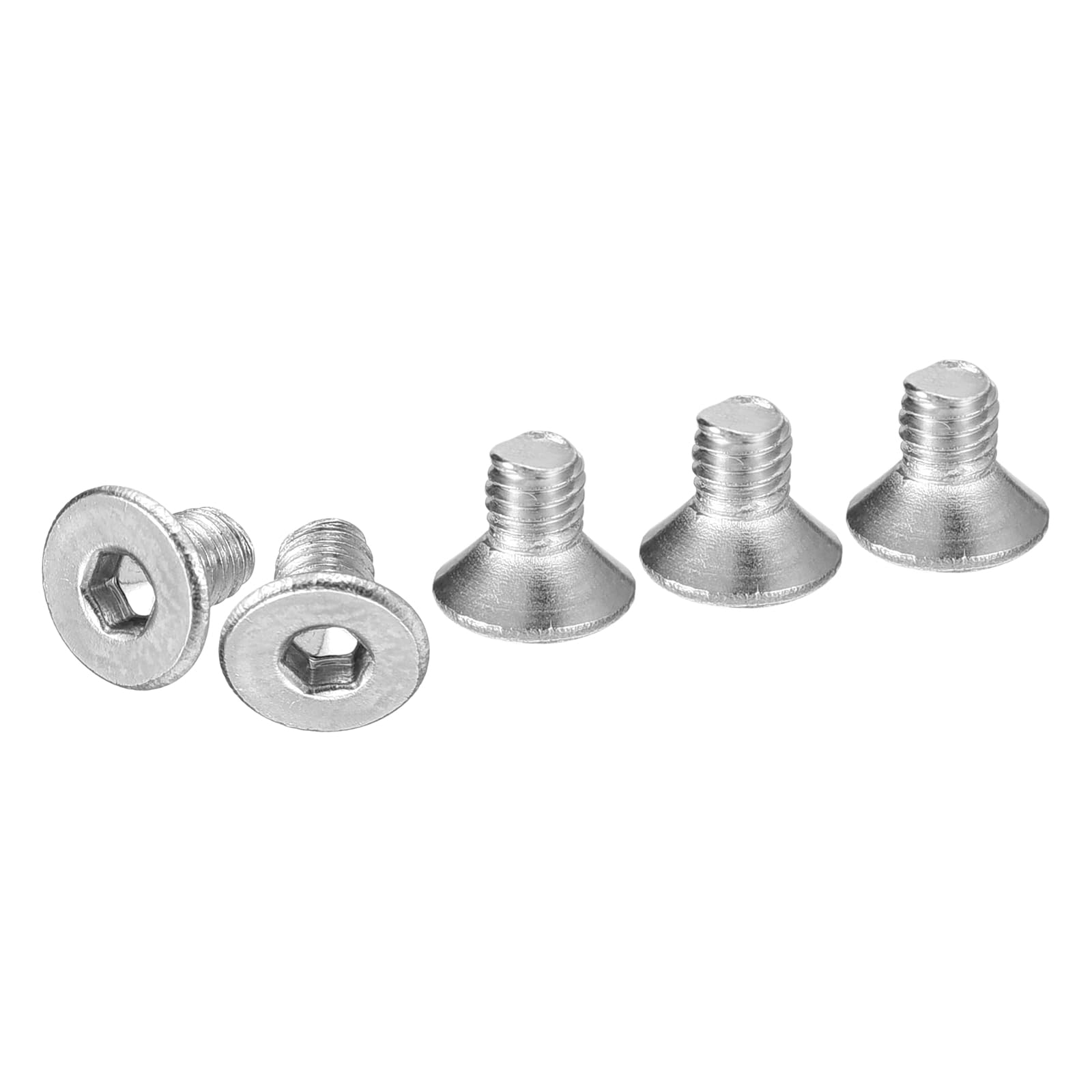DTGN M3-0.5 x 5mm Flat Head Socket Cap Screws, 80 Pack 304 Stainless Steel Hex Socket Flat Head Screws, Full Thread, Countersunk Bolts