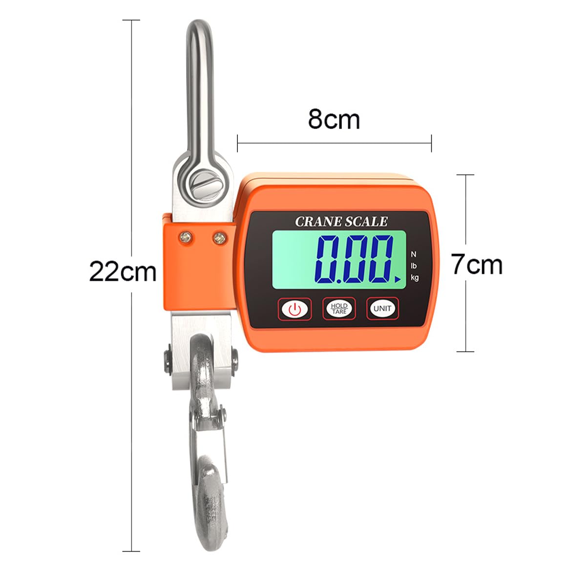 Bilancia per Gru Digitale 500 kg 1100 libbre Bilancia Elettronica sospesa Bilance industriali con sensore preciso Mini Bilancia LCD Portatile con Ganci per Fattoria di Caccia