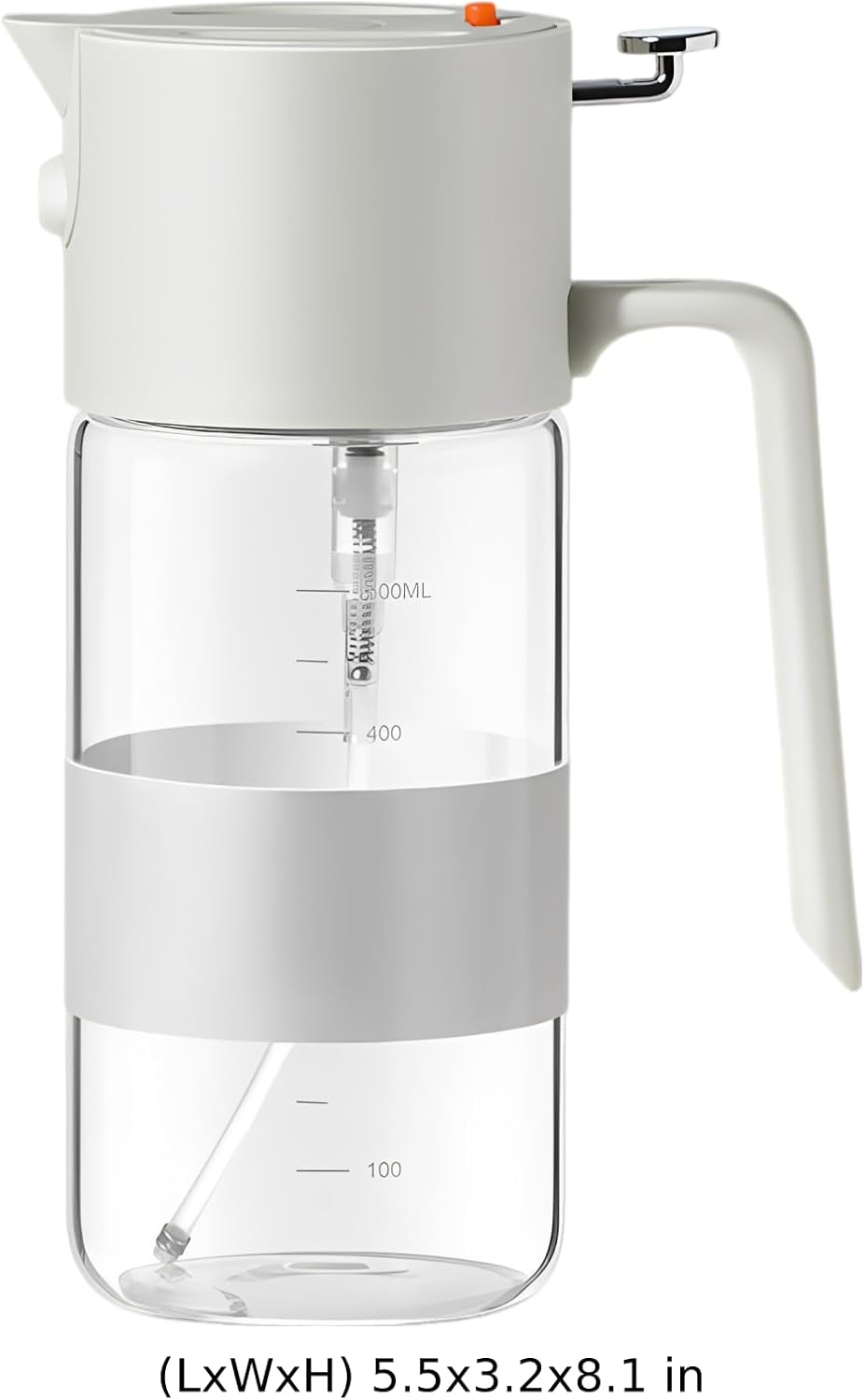 2-In-1 Glass Oil Sprayer And Dispenser For Cooking, Cold Ash Gray Oil Mister, Multi-Functional With Fine Mist And Pour Spout, Wide Mouth For Easy Refill, Kitchen, Bbq