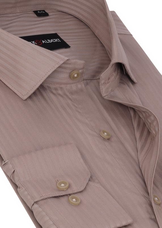 Image of MARK & ALBERT Men's Striped Full Sleeves Cotton Formal Shirt White | Stylish Shirt for Men