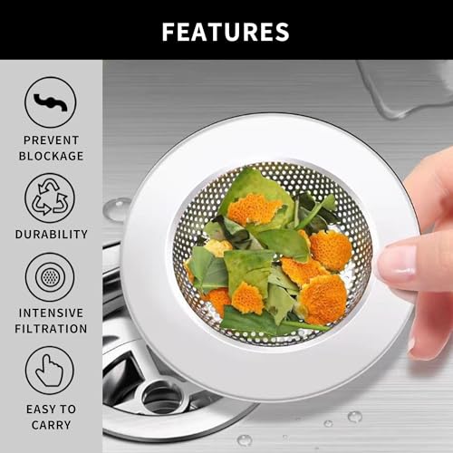 Colador para fregadero de cocina de acero inoxidable 4.5 pulgadas miniatura 5