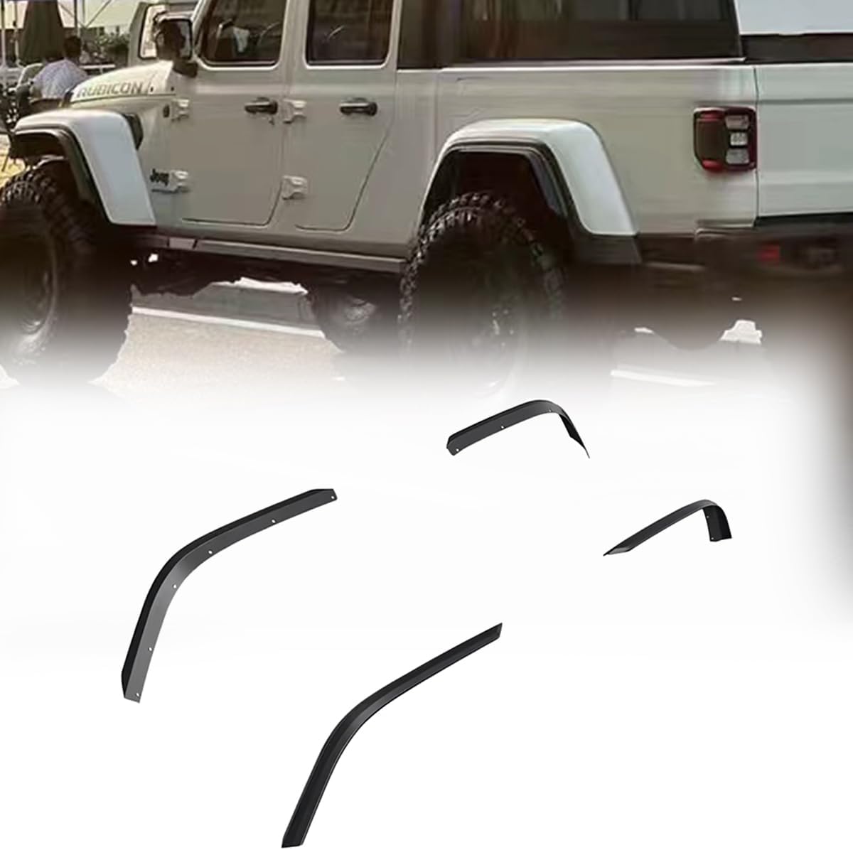 Fender Flares Extensions Set Compatible with Jeep Gladiator JT 2020-2023 Models(Not fit Mojave Rubicon)