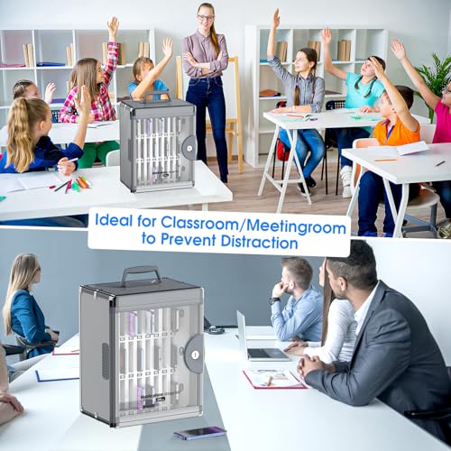 ZORVIDSON Konferenzraum-Handy-Gefängnisschlossbox: Gewährleistet Sicherheit für Geräte mit 24 Steckplätzen und Verriegelungsfunktion